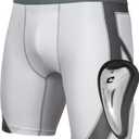 CHAMPRO Wind-up Compression Sliding Shorts with Cup (White)