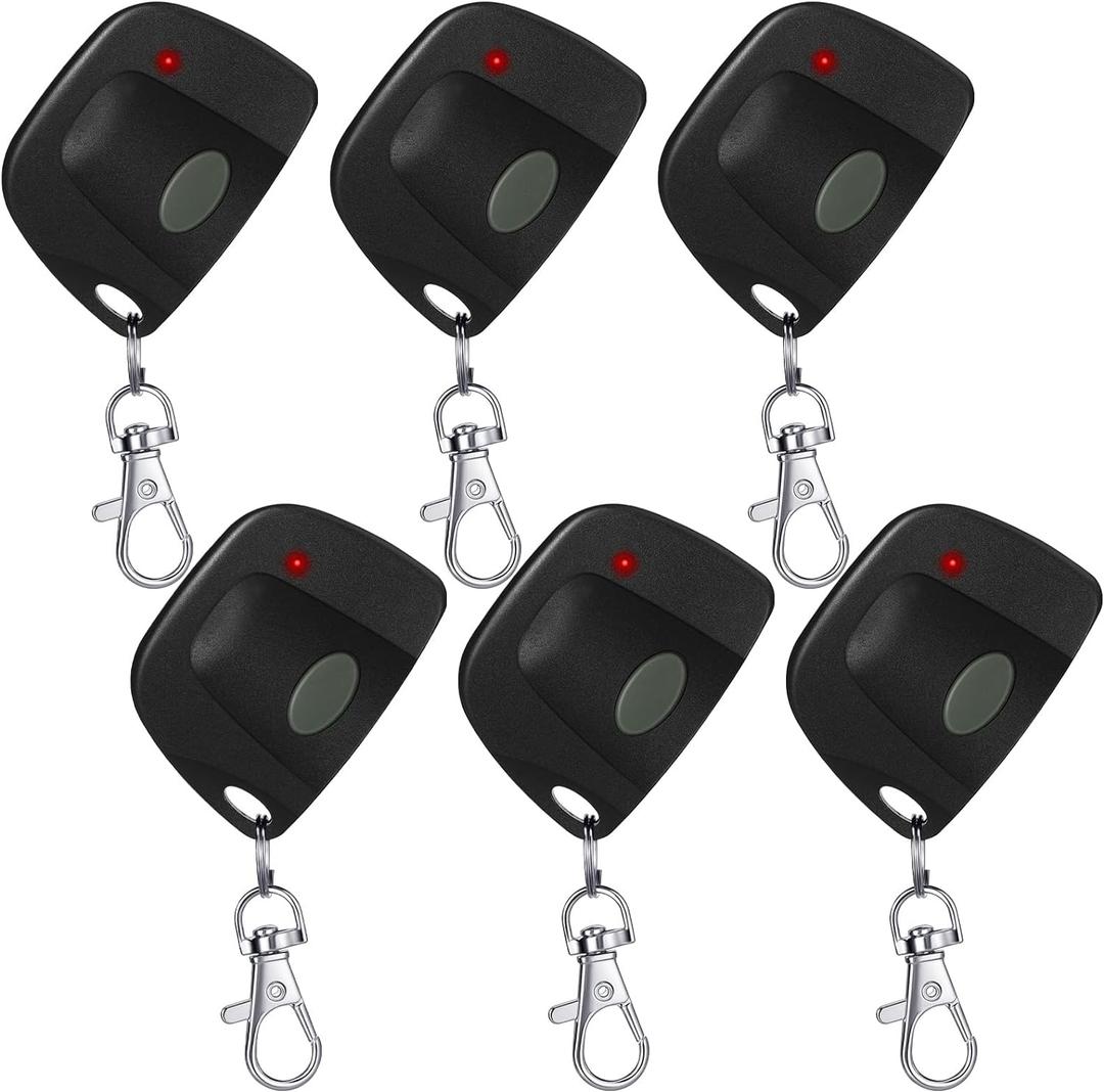 Kingdder 6 Pcs Garage Door Remote Compatible with Linear Multicode 300mhz 10 Dip Switch 3089 3060 3070 Gate Opener Remote Multicode Gate Opener with Keychain (Black)