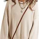 Dokotoo Women's Sweaters Colorblock Crewneck Cotton Long Sleeve Fall Winter Knit Pullover Jumper Tops Size 2XL