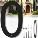 16 Inch House Numbers for Outside, Extra Large Address Numbers for House, Large Modern Floating House Numbers, Big Metal Numbers for House Outdoor, Matte Black Steel 16'' Address Number 0 (0123456789)