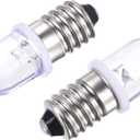 MECCANIXITY E10 Screw Base LED Bulb DC 8V 0.25W Round Top Mini Spot Light, Warm White Pack of 10