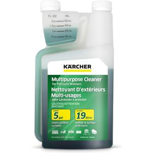 Krcher Multi Purpose Pressure Washer Detergent, Removes Dirt and Grime from Fences, Siding, Patios, Driveways, Sidewalks, Concrete and More, Highly Concentrated, 1 Quart