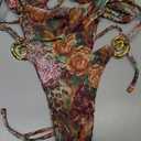 RoseSeek Women's 2 Piece Leopard Floral Bikini Sets Ring Triangle Halter Bathing Suit Tie Back Swimsuit Multicolor Small