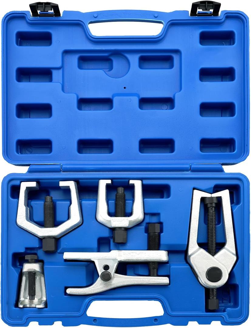 Ball Joint Separator Kit | 5 in 1 Pitman Arm Puller, Tie Rod End Tool Set, Splitter Removal Kit for Front End Service (Blue)