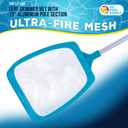 U.S. Pool Supply Professional Spa, Hot Tub, Pool Hand Leaf Skimmer Net with 17" Aluminum Pole - Ultra Fine Mesh Netting, Clean the Finest Debris - Pond, Kid Kiddie Inflatable Pool Cleaning Maintenance