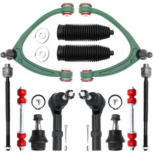 12PC Front End Kit for 2007-2013 Chevy Silverado 1500 GMC Sierra Suburban Yukon XL 1500 Tahoe Escalade ESV EXT 2 Upper Control Arms 2 Sway Bars 2 Lower Ball Joints 2 Boots 4 Tie Rods (12PCS)