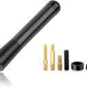 Car Short Antenna, 3.15" Aluminum Radio Antennas Replacement, Carbon Fiber Antenna Kit with Screws, AM/FM Roof Mount Car Radio Reception Antennas Mast for Most Cars SUVs (Black)