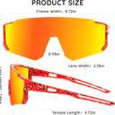 3 x Polarized Kids Sunglasses, Youth Baseball Sunglasses for Boys Girls, Cycling Sun Glasses UV400 for Kids Ages 8-14 (Red Frame/Orange Lens)