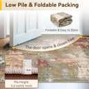 Washable Area Rugs 2'x3' Non-Slip Modern Abstract Soft for Living Room Entryway Bedroom Nursery, Print Pattern, Brown Rust Red Green Blue Multi