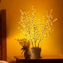 33in Lighted Branches with 180 LED Lights, Twinkling Light Up Tree with Timer, DIY Flexible Lighted Branches for Home Dcor, Bedroom, Wedding, Party