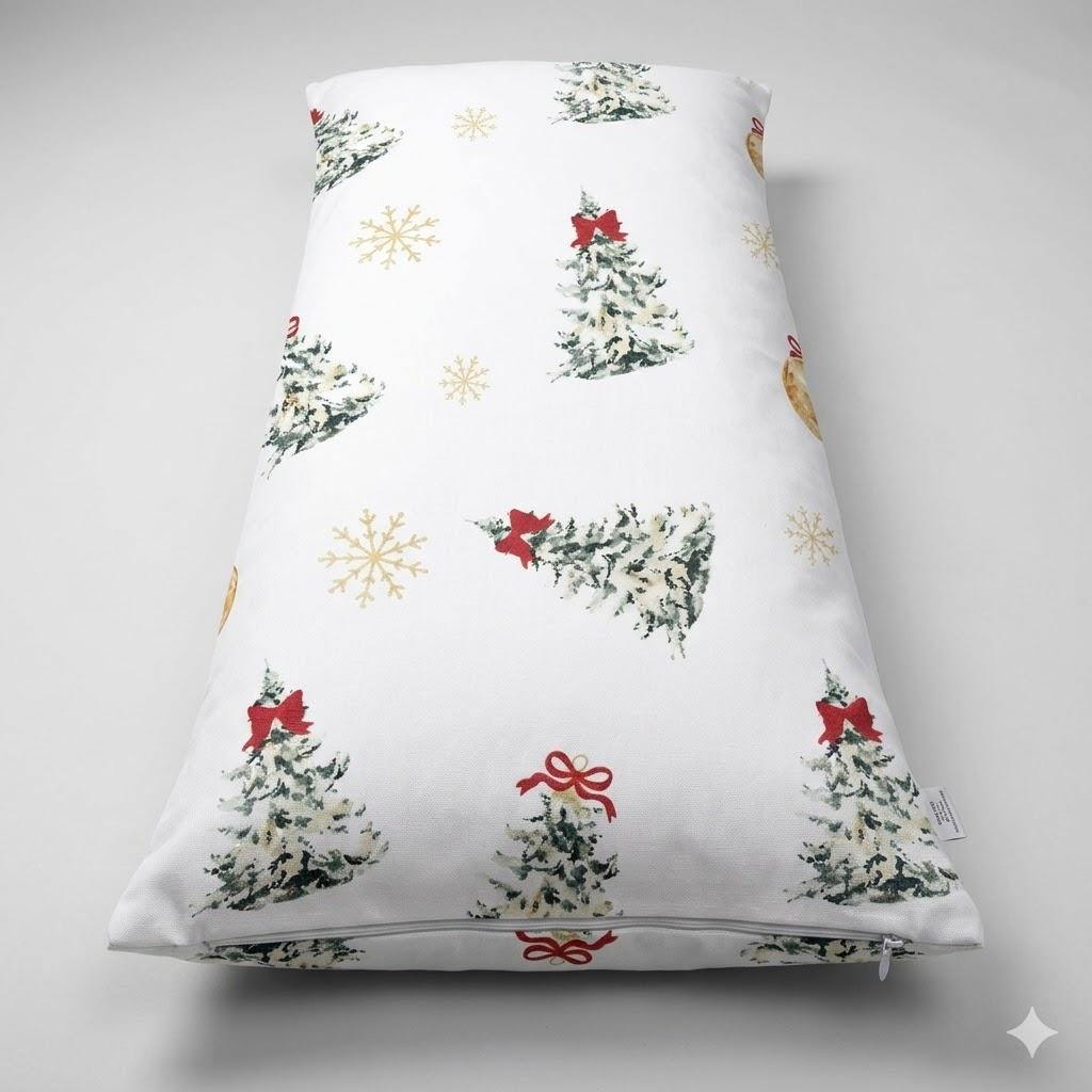 Vintage Floral Christmas Body Pillow Cover 20x54,Christmas Winter Flowers Red Berry Long Body Hug Pillow Pillowcase for Bed Couch Kids Adults