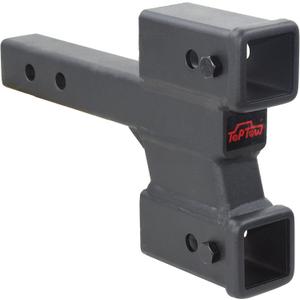 TOPTOW Trailer Dual Hitch Extender Adapter with 2 & 4-inch Riser/Drop, 2" Receiver, 2-inch Solid Shank, 10000lbs Capacity…