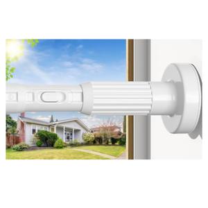 AIZESI 41-144 Inch Heavy Duty White Tension Curtain Rod - No Drilling, Adjustable, Rust-Resistant for Outdoor, Living Room, Window, Bathroom