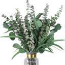 Eucalyptus Stems Mixed Dried Eucalyptus Bundle 15PCS Natural Eucalyptus Stems Greenery Plant for Wedding Bouquet Shower Hanging Home Spring Mother's Day Decoration