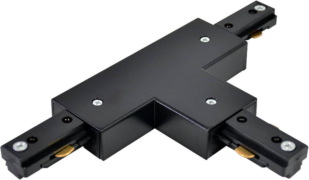 H Track T Connector H Type Single Circuit 3-Wire-1 Track Lighting Kit for H Track System Track Lighting Accessories 120V (Black T Connector)