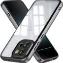 2 x Foluu Clear Case for OnePlus 13T, Hard PC Back & Soft TPU Bumper [Not Yellowing] Shockproof Protective Phone Case Slim Fit Thin Cover for OnePlus 13T 2025 (Black+Clear)