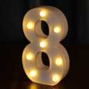Light Up Numbers, Led Letter Lights 10 Number, Decorative Lighted Letters, Battery Powered Led Marquee Numbers for Party, Bar, Night Light, Home Decor(Number 8)