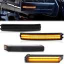 4 pcs LED Sequential Mirror Turn Signal Light Assembly Kit Compatible with 2009-2014 Ford F150, For 2010-2014 Raptor, Smoked Lens Amber Lights, Driver and Passenger Side
