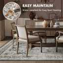 Grey Washable 6x9 Area Rugs for Living Room Rug Bedroom Rug Carpet Neutral Vintage Dining Room Rugs for Under Table Soft Comfortable Non Slip