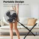 PELONIS 16 inch Pedestal Fan for Bedroom , Oscillating Fan, 3-Speeds, 90 Oscillation, Adjustable Height, Floor Fan, Standing Fan for Living Room, Kitchen, and Home office, Black
