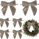AIMUDI Taupe Bows 5''6'' Christmas Bows for Gift Wrapping Present Bows Fur Bows for Christmas Trees Fireplaces Wreaths Crafts Home Outdoor Winter Decoration, 12 PCs
