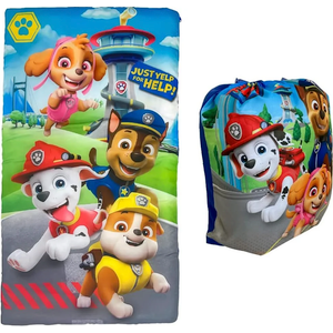Franco Slumber-Bags Kids Soft Lightweight 2 Piece Sleeping/Slumber Bag and Sling Bag Set (Paw Patrol)
