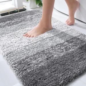 OLANLY Bathroom Rugs Mat 34x21, Extra Soft Absorbent Microfiber Bath Rugs, Rubber Backing, Quick Dry, Machine Washable Bath Mats for Bathroom Floor, Tub and Shower, Home Decor Accessories, Grey