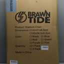 BRAWNTIDE Stadium Seat with Back Support - Comfy Cushion, Thick Padding, 2 Steel Bleacher Hooks, 4 Pockets, 2 Cup Holders, Reclining Back, Ideal Chair for Sport Events, Beaches, Camping, Concerts (Regular - Width 20.5 Inches, Black)