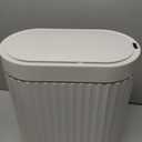 ELPHECO Automatic Motion Sensor Trash Can - 2 Gallon Slimline for Bathroom, Bedroom, Kitchen, Office - White with Gold Trim