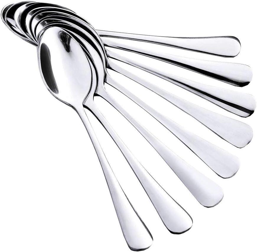 8 Pack Soup Spoons Dinner Spoon 18/10 Stainless Steel Tablespoon Table Soupspoons Dinnerspoon Small Spoon for Tea Coffee Dessert Heavy Duty, 6.7 Inch