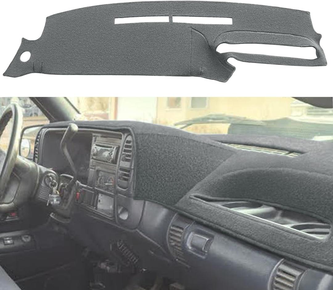 Dash Cover Mat Custom Fit for 1995-1996 Chevy Chevrolet Silverado C1500 C2500 C3500 K1500 K2500 K3500 Tahoe Suburban,GMC Sierra Yukon Suburban Pickup Truck,Dashboard Cover Pad Carpet (Dark Gray) J131