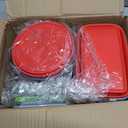 Collapsible Food Storage Containers with Lid & Air Vent, 16 Pack, 8 Rectangular + 8 Round, Annaklin Foldable Silicone Lunch Containers Collapsible Bowls Set, Microwave Freezer Dishwasher Safe, 4-Color