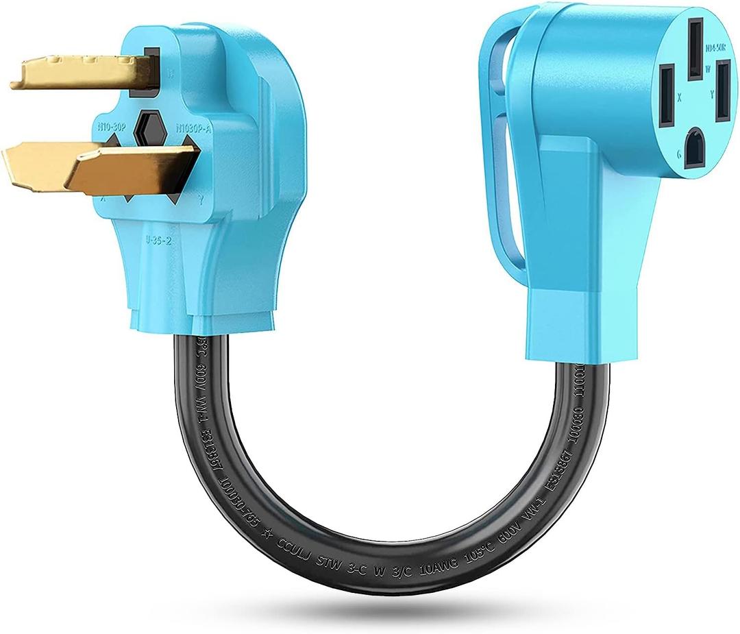 CircleCord NEMA 10-30P to 14-50R EV Charger Adapter Cord Compatible with Tesla Model 3/S/X/Y, 30 Amp Dryer to 50 Amp EV for Level 2 Charging, ETL Listed (Not for RV and Dryer)