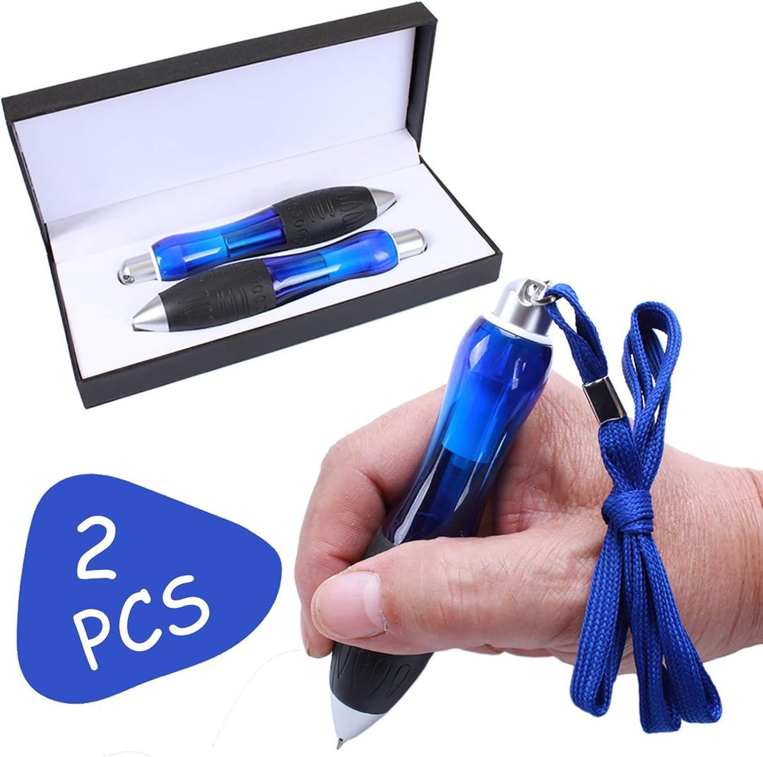 Big Weighted Fat Pens for Parkinsons Patients, Essential Tremor, Arthritis Hand and Low Grip Strength - Heavy Weighted Pen to Help Elderly, Parkinson's, Carpal Tunnel(2 Pack with 4 Extra Ink Refills)