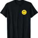 70s Yellow Smile Face Cute Happy Peace Smiling Face T-Shirt, XXL