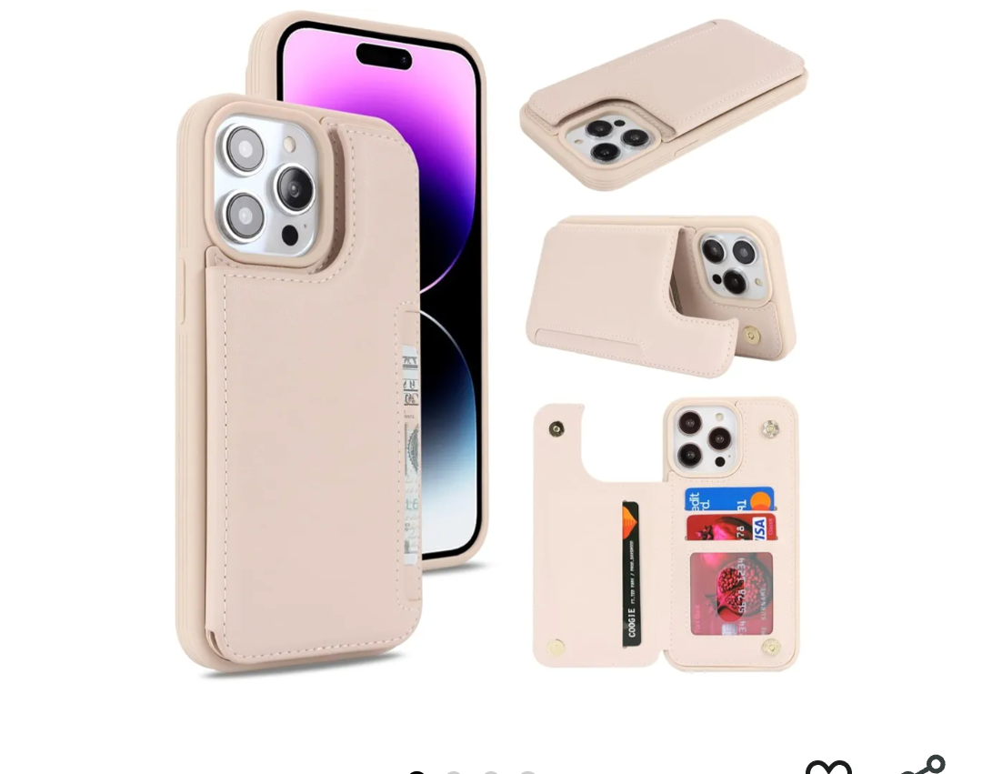 iCoverCase Compatible with iPhone 14 Pro Max Phone Case with Card Holder, Wallet Case for Women Men RFID Blocking PU Leather Protective Case 6.7 Inch (Beige)