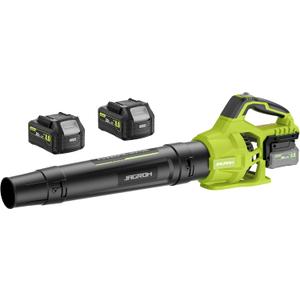 Leaf Blower Cordless with 2 x 4.0Ah Battery and Charger, 780CFM 260MPH Electric Blower with 2 Speeds, 20V Handheld Leaf Cleaner for Lawn Care, Blowing Leaves, Dust, Snow, Gravel for Patio, Yard, Green