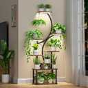 Plant Stand Indoor with Grow Lights - 8 Tiered Plant Shelf Indoor, 62" Corner Plant Stand for Indoor Plants Multiple, Metal Tall Plant Flower Holder, S-Shaped Plant Rack for Home, Patio(Patent Design)