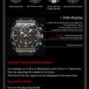 OLEVS Watches for Men Casual Luxury Large Face Multifunctional Chronograph Men's Watches Durable Silicone/Nylon Strap 3ATM Waterproof Men Watch Date Moon Phase Analog Quartz Watch Reloj para Hombre (G2942-black-all black)