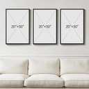 Large Framed Black and White Abstract Wall Art for Living Room, 3 Piece Canvas Prints Paintings Artwork for Walls, Modern Minimalist Pictures for Hallway Stair Office Wall Decor -Total Size 30x60 Inch