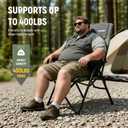 OUTSIDER Oversized 3-Position Camping Chair, Portable Folding Chair Heavy Duty for Adults Supports 400 LBS for Outdoor Camping Lawn, Backpacking, with High Back,Carry Backpack, Hook Ports, Green, Standard