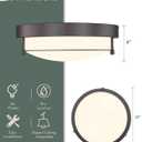 12 inch Flush Mount Ceiling Light, 2-Light Close to Ceiling Light Fixtures with Oil Rubbed Bronze Finish for Bathroom Bedroom Kitchen Hallway, 4822-ORB