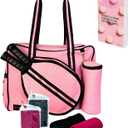 Pickleball Bag With 2 Towels  Large Paddle Shoulder Tote With Zipper, Adjustable Strap Pocket | Unisex Sling Backpack For Travel & Gym | Durable Sports Paddle Bag (Pink)