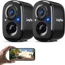 LongPlus Security Cameras Wireless Outdoor Camera Wireless Camera for Home Security, 2 Pack Battery Powered WiFi Cameras with AI Motion Detection, 2-Way Talk, Cloud/SD Storage (Black ( 2Pack 1080P ))