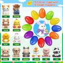 12pack Prefilled Easter Eggs with Finger Puppets, Easter Basket Stuffers with Toys inside for Easter Egg Hunt, Easter Party Favors Supplies, Classroom Prizes Reward, Easter Gifts for kids toddlers