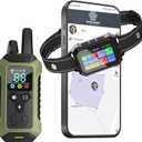 GPS Wireless Dog Fence System Collar  2-in-1 Remote or App Controlled Boundary and Training GPS Dog Collar with 4 Training Modes - Covers up to 7000 Ft (3533 Acres)