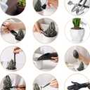 Melphoe 25Pcs Mini Garden Hand Transplanting Succulent Tools Set, 39.4" Thickened Repotting Mat & Plant Tag, Miniature Planting Indoor Fairy Care, Potting, Cactus, Houseplant Bonsai Tool Kit (Black)
