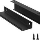 Precisluck 5 Pack Edge Black Hidden Drawer Door Cabinet Handle Aluminum Alloy Finger Bar Pull Concealed Furniture Hardware Back Mount Dresser Handles for Kitchen Bathroom 150mm(5.9 Inch)