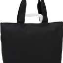 22'' 50L 100% Cotton Oversized Travel Tote Bag for Women - Tear-Resistant, Overnight/Weekend/Beach Bag (Black 222'' Xl)