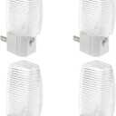 Night Light with Glass Block Shade and On/Off Switch 4W Bulb (4 Pack)